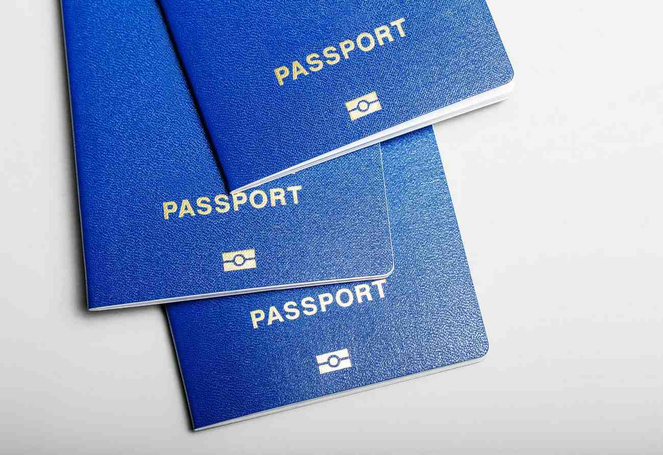 Biometric Passports On A White Background
