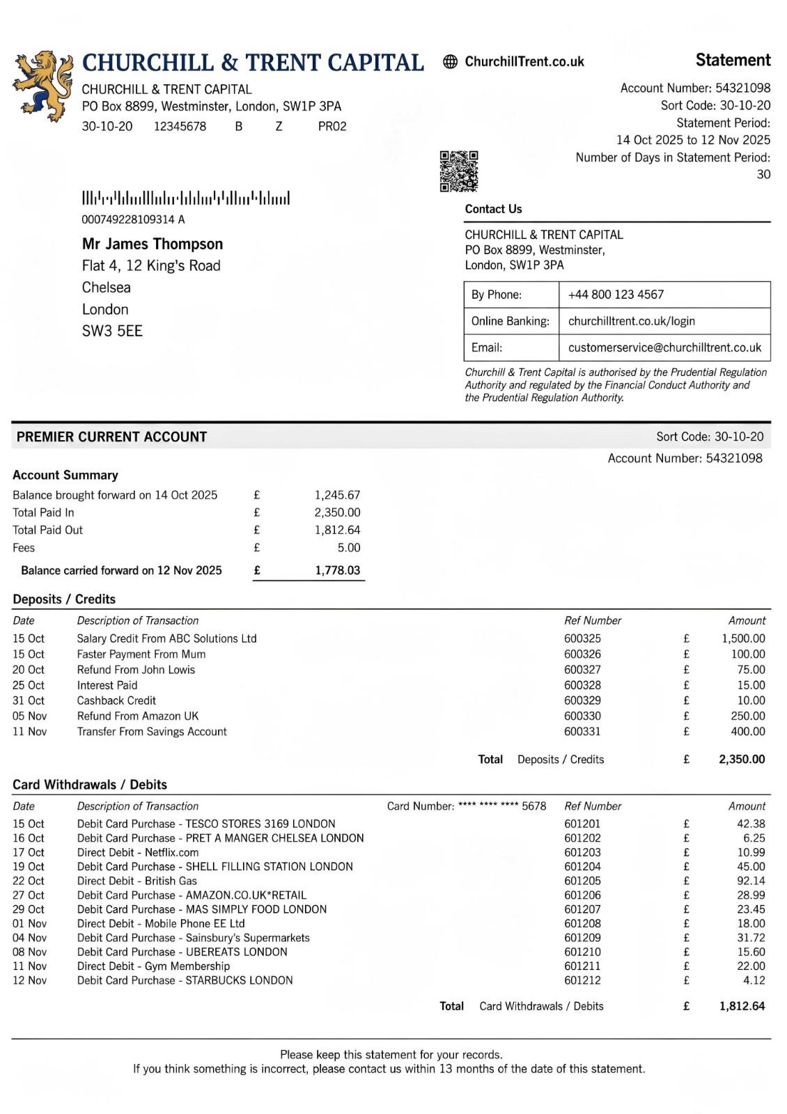Bank Statement